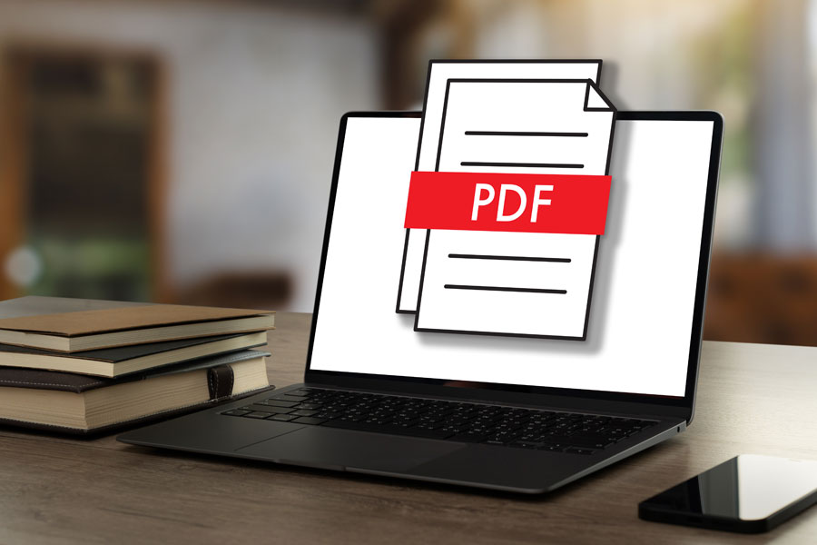 A Couple of PDF Forms/Icon Images Displayed on Computer Laptop Screen